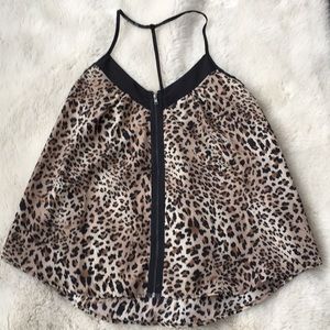 Leopard Zip Front Tank
